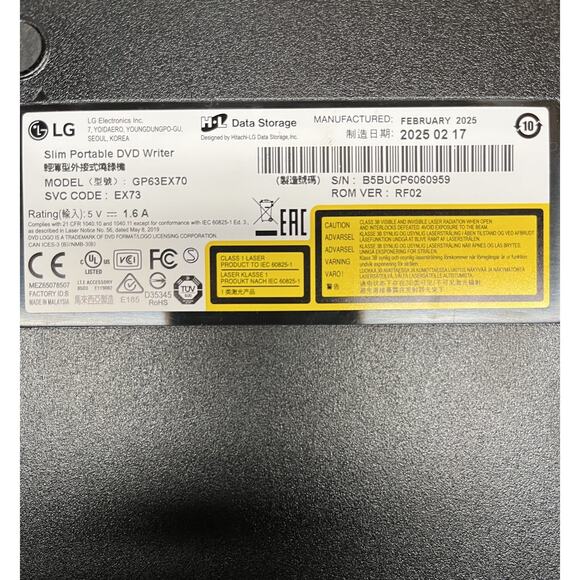 LG Ultra Slim Portable DVD Writer with M-DISC™ Support - GP63EX70 - Picture 5 of 5